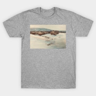 Snow Field Landscape Oil Painting T-Shirt